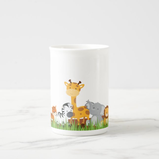 Cute Jungle Baby Animals 	Bone China Mug (Front)