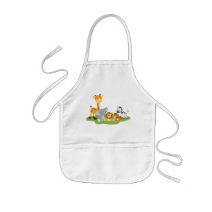 Cute Jungle Baby Animals Kids Apron