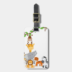 Cute Jungle Baby Animals Luggage Tag
