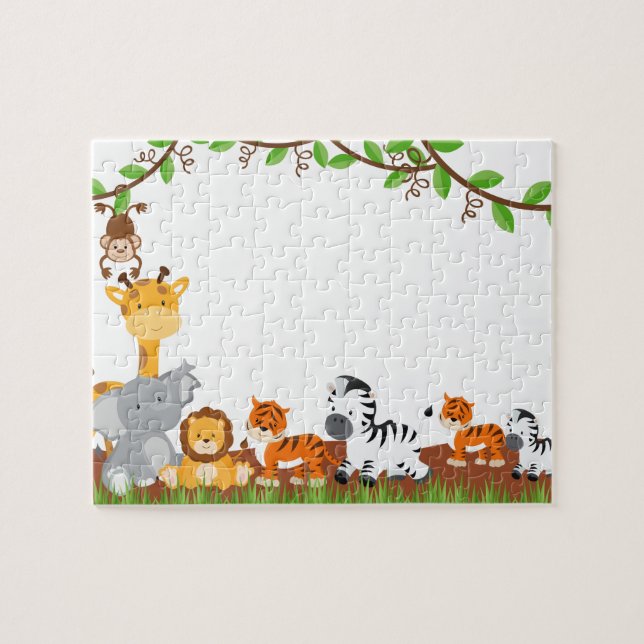 Cute Jungle Baby Animals Puzzles (Horizontal)