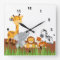 Cute Jungle Baby Animals Wall Clocks