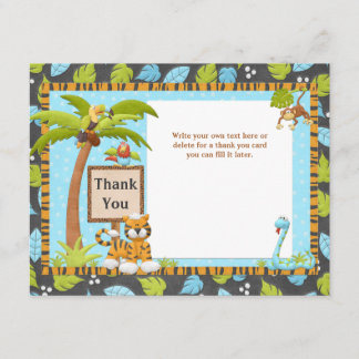 Cute Jungle Baby Shower Thank You Card