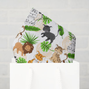 Cute Jungle cats Variety of wild animals tissue Paper