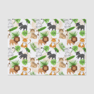 Cute Jungle cats Variety of wild animals tissue Tissue Paper