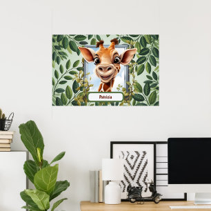 Cute Jungle Giraffe kids unisex  Poster