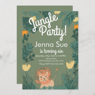 Cute Jungle Lion Art Safari Birthday Party