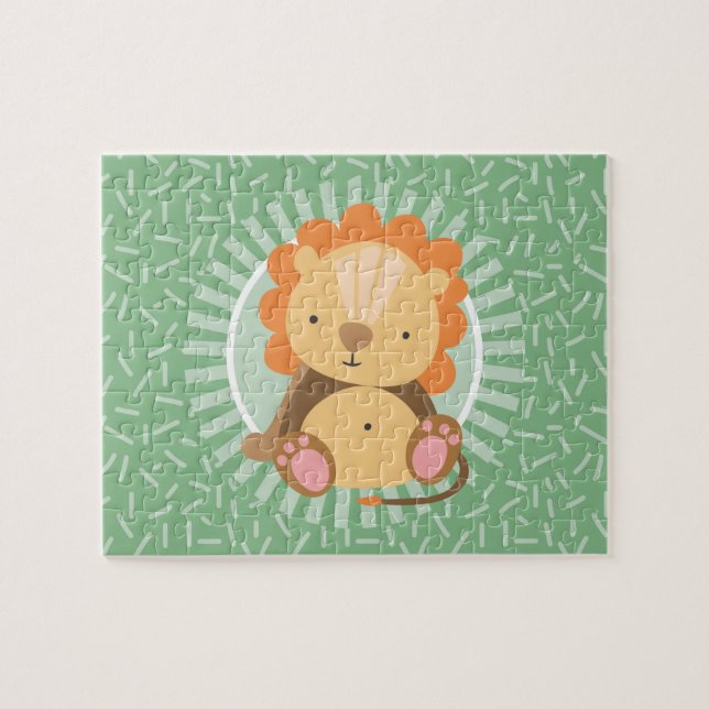 Cute Jungle Lion - Funny Zoo Animals Jigsaw Puzzle (Horizontal)