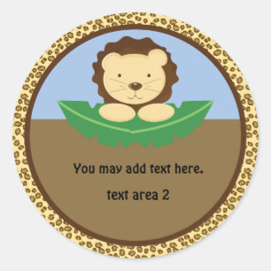 Cute Jungle Lion Safari Party Baby Shower Sticker