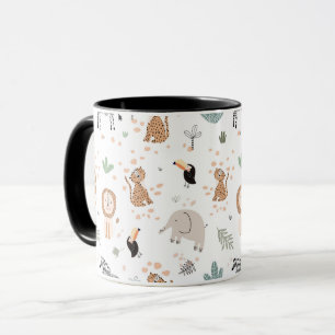 Cute Jungle Rainforest Animals Pattern Mug
