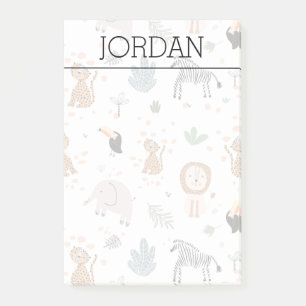 Cute Jungle Rainforest Animals Pattern Post-it Notes