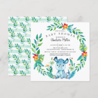 Cute Jungle Rhino Baby Shower