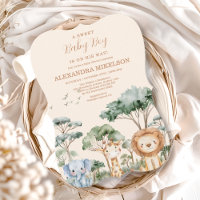 Cute Jungle Safari Animals Baby Shower
