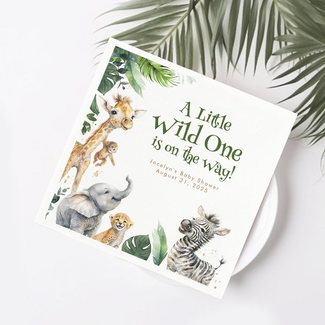 Cute Jungle Safari Animals Baby Shower Napkin (Creator Uploaded)