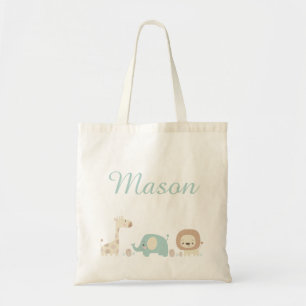 Cute Jungle Safari Animals Kids Tote Bag