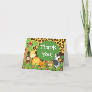 Cute Jungle Safari Animals Thank You