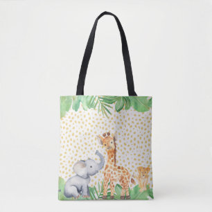Cute Jungle Safari Baby Animals Tote Bag