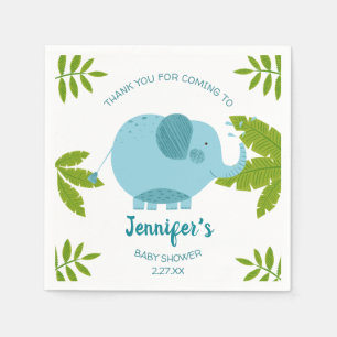 Cute Jungle Safari Elephant Baby Shower Napkin