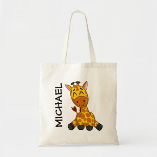 Cute Jungle Safari Giraffe Animal Kids Tote Bag