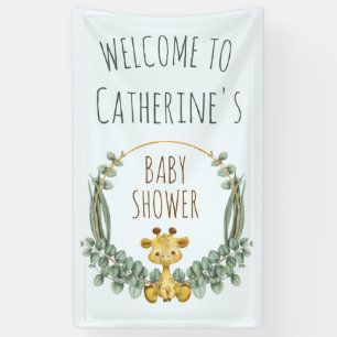Cute Jungle Safari Giraffe Baby Shower Welcome Banner