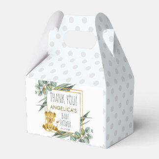 Cute Jungle Safari Lion Baby Shower Thank You Favour Box