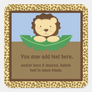 Cute Jungle Safari Lion Party Baby Shower Sticker