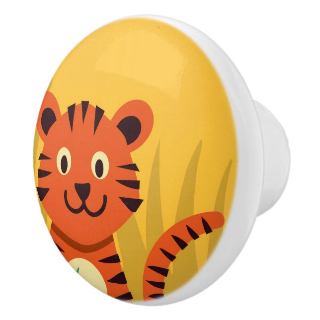 Cute Jungle Tiger Ceramic Knob (Right)