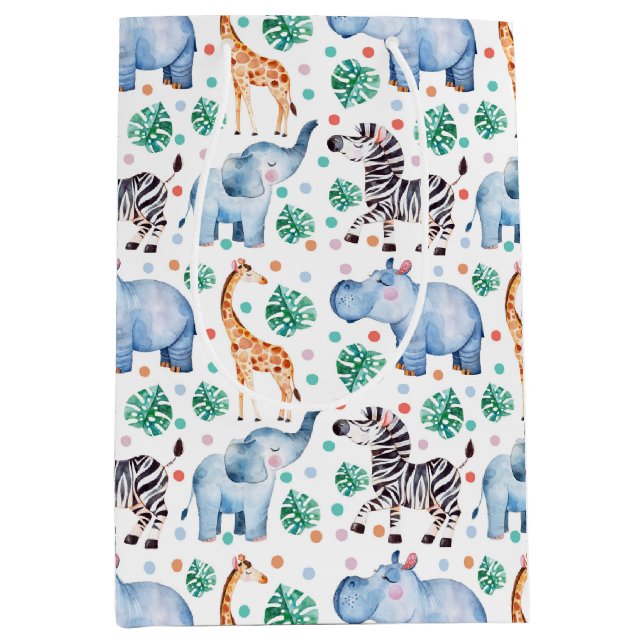 Cute Jungle Wild Animals Gift Bag (Front)