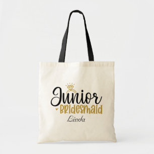 cute Junior Bridesmaid add name Wedding Tote Bag