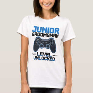 Cute Junior Groomsman Level Unlocked Wedding Party T-Shirt