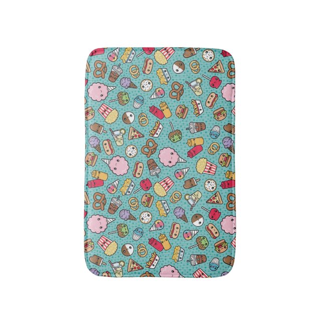 Cute Junk Food bath mat (Front Vertical)