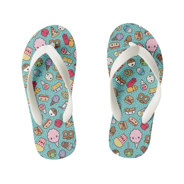 Cute Junk Food Kid's Flip Flops (Footbed)