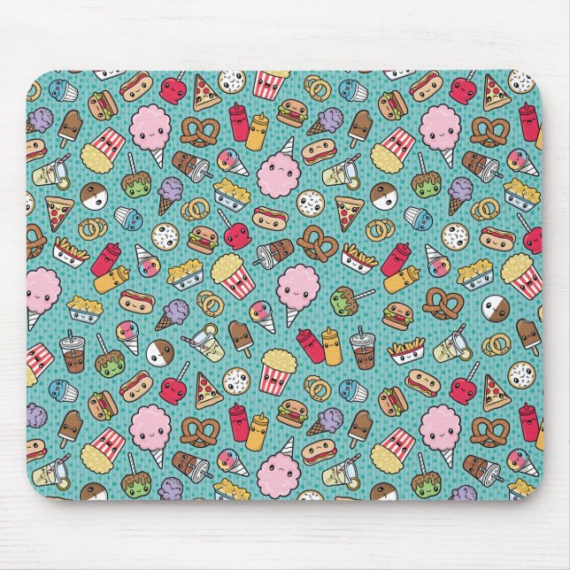 Cute Junk Food Mouse Mat (Front)