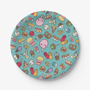 Cute Junk Food Paper Plate