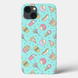 Cute Junk Food Pattern on Aqua   Case-Mate iPhone Case
