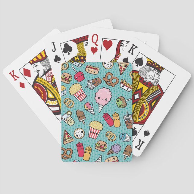 Cute Junk Food Playing Cards (Back)