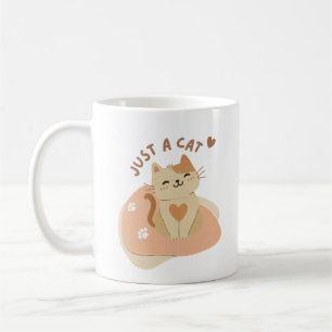 Cute Just a Cat Watercolor Illustration Coffee Mug