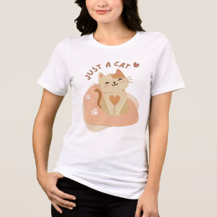 Cute Just a Cat Watercolor Illustration Tri-Blend Shirt