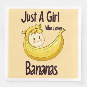 Cute Just A Girl Who Loves Bananas Fruit Lover Napkin