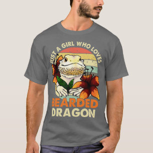 Cute Just A Girl Who Loves Bearded Dragon Lizard  T-Shirt