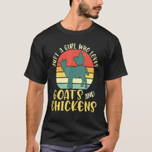 Cute Just A Girl Who Loves Chickens Goats Girls T-Shirt
