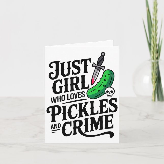 Cute Just A Girl Who Loves Ckles And Crime Hallowe Card (Front)