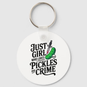 Cute Just A Girl Who Loves Ckles And Crime Hallowe Key Ring