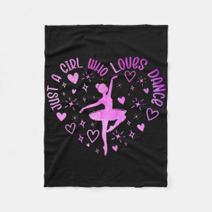 Cute Just A Girl Who Loves Dance Lover Girl Dancin Fleece Blanket