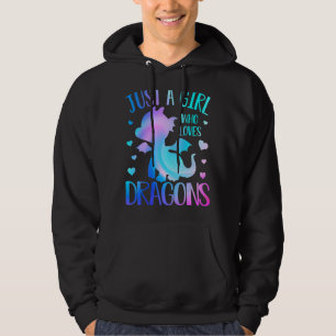Cute Just A Girl Who Loves Dragons Pastel Toddler Hoodie