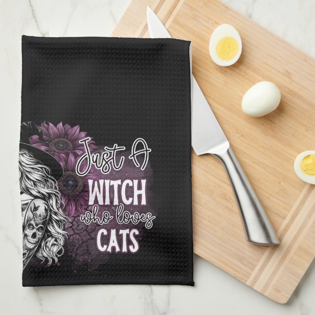 Cute Just A Witch  Tea Towel (Quarter Fold)