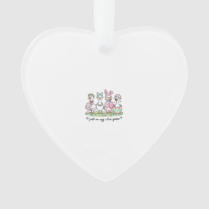 Cute Just an Eggcited Goose Easter Day Girl Women  Ornament