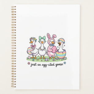 Cute Just an Eggcited Goose Easter Day Girl Women Planner