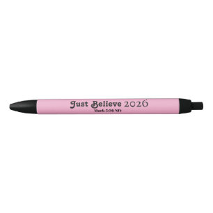 Cute Just Believe Pink New Year 2026        Black Ink Pen