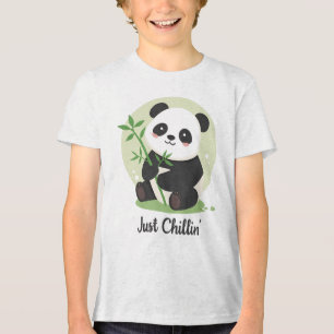 Cute "Just Chillin'" Panda Bear Tri-Blend Shirt