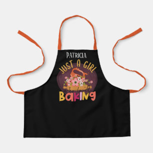Cute just girl loves baking add name apron